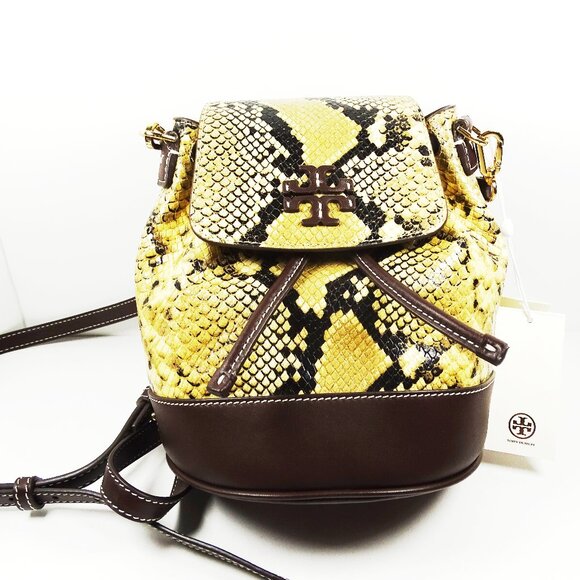 TORY BURCH Thea Exotic Leather Mini Bucket Convertible Backpack